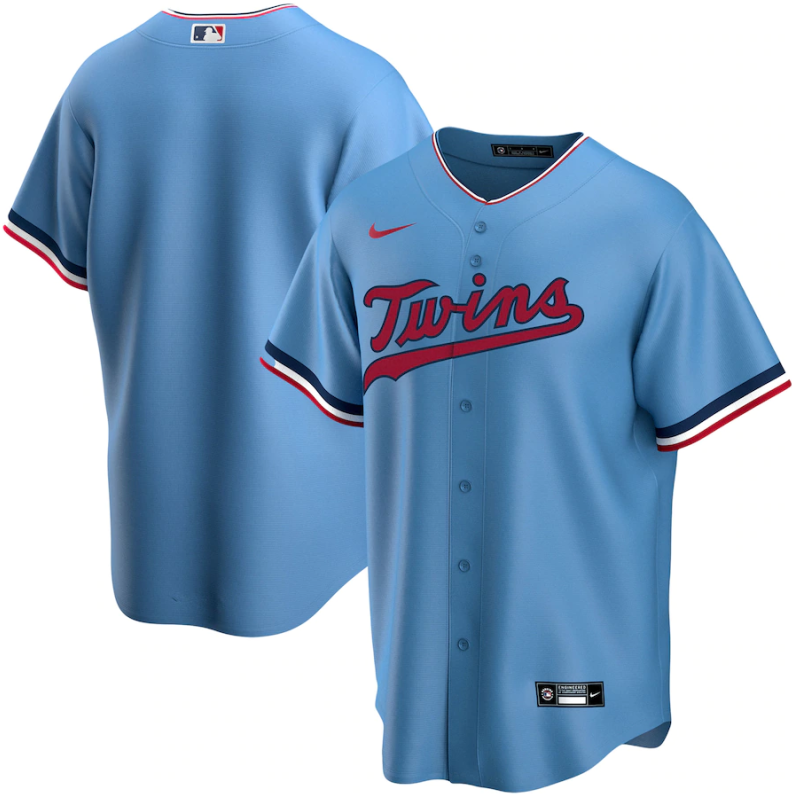 Men's Minnesota Twins  Blue Base Stitched Jersey